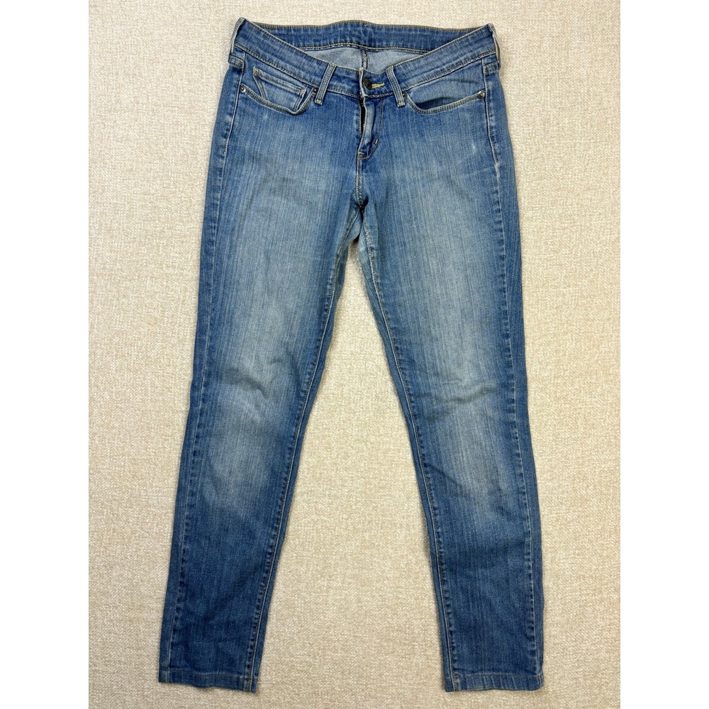 Levis Womens Skinny Jeans Medium Wash Blue Denim 28x32 L7327 Stretch Cotton